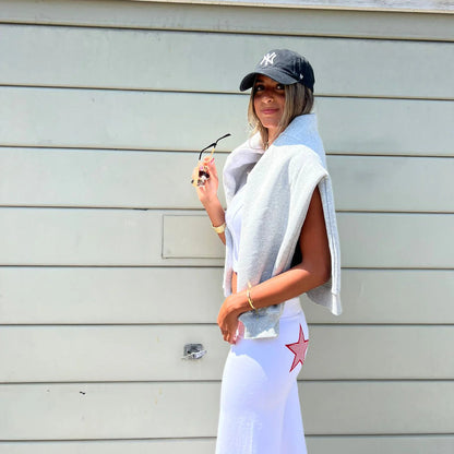 L'ICONIC STELLA FLARED SCULPTAN -  BLANC ÉTOILE ROUGE